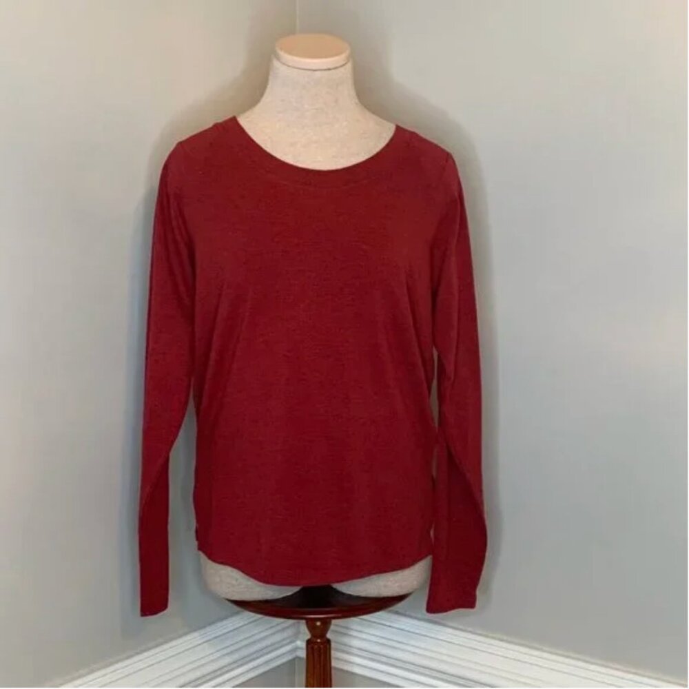 Zella Women's Activewear Long Sleeve Red Workout Top Size Small